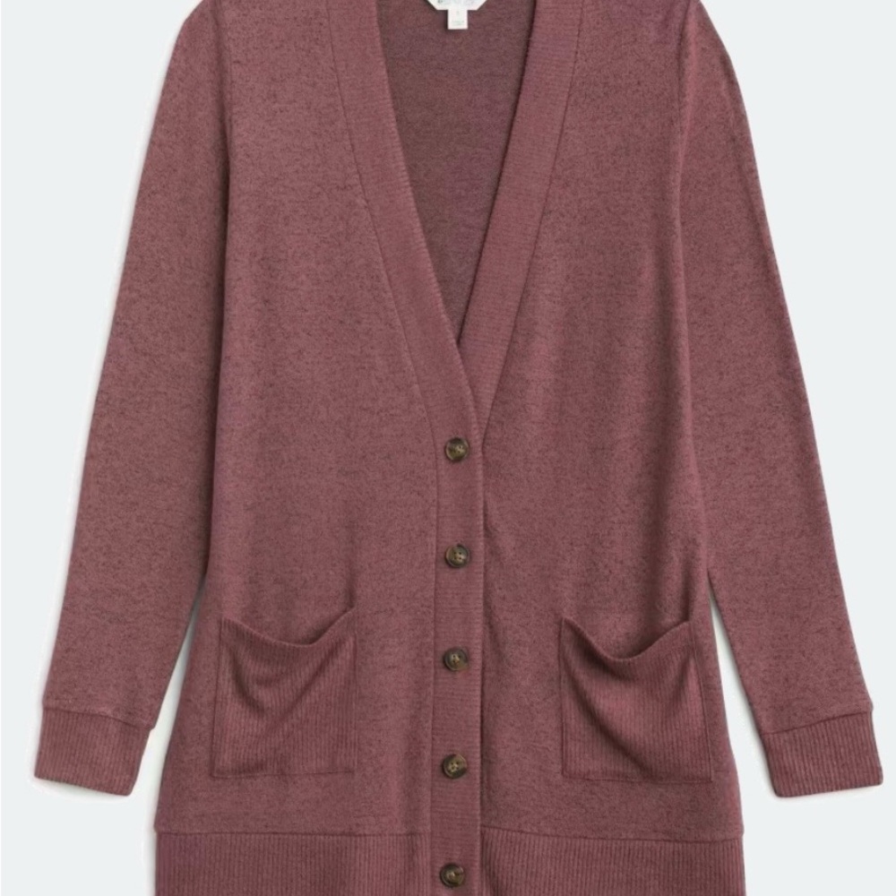 Market & Spruce Dusty Rose Cardigan Sweater